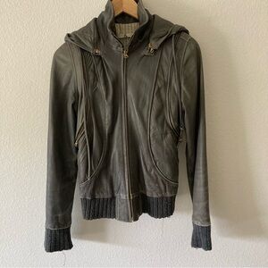 Mike & Chris Charcoal Leather Jacket